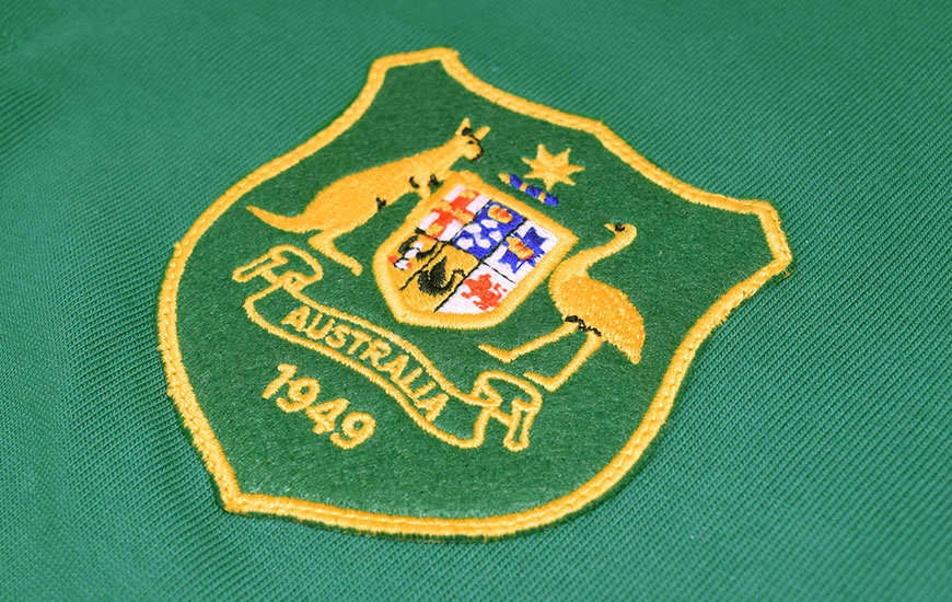 Close up of Australia badge details