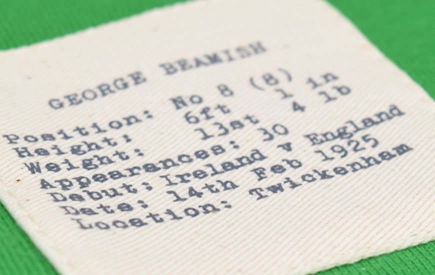 Close up detail of player information label